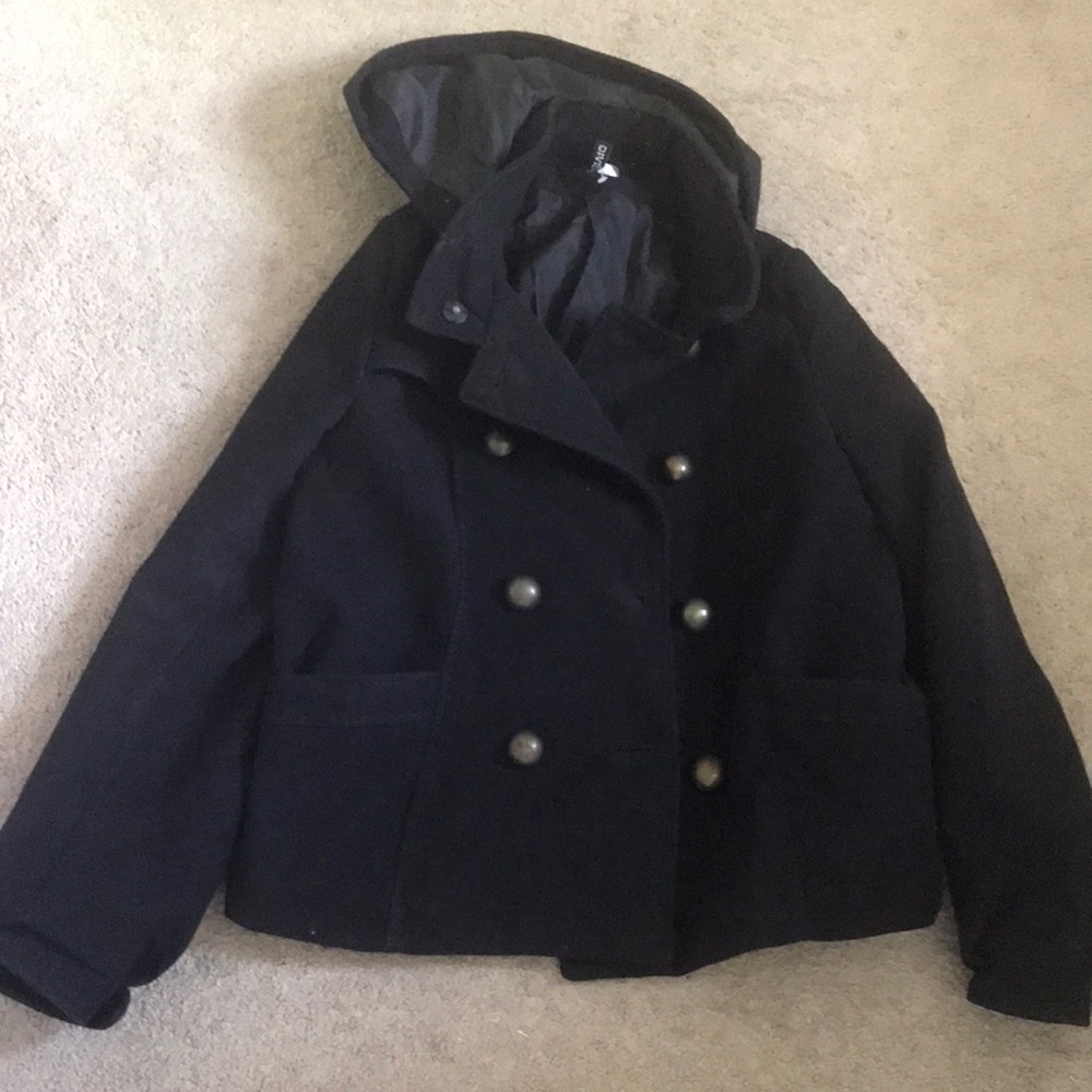 DIVIDED hooded black jacket size 4